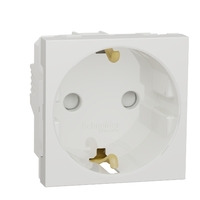 Розетка 1-м 2мод. Unica Modular 16А IP21 250В с заземл. защ. шторки винт. клеммы бел. SchE NU303718 Schneider Electric