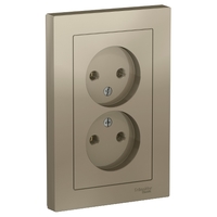 Розетка 2-м СП AtlasDesign 16А IP20 без заземл. в сборе шампань SchE ATN000520 Schneider Electric