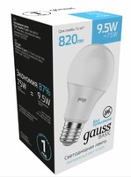 Лампа светодиодная Basic A60 9.5Вт 4100К E27 820лм Gauss 1023220