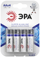 Батарейка щелочная (алкалиновая) LR6-4BL (80/640/20480) (AA) | C0038450 ЭРА (Энергия света)