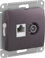 Механизм розетки компьютерной + ТВ 2-м GLOSSA RJ45 кат.5Е сирен. туман SchE GSL001489 Schneider Electric