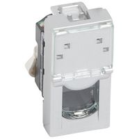 Механизм розетки комп. СП Mosaic 1мод. RJ45 FTP CAT.5E алюм. Leg 079452 Legrand