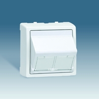Адаптер на 2 RJ45(12) коннектора 75528; 75540; 75541; 75544-39 75542-30 наклонный Simon73 Loft бел. 73086-60