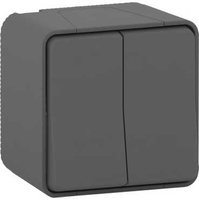 Переключатель двухклавишный MUREVA S 6+6, открытой установки, антрацит, IP55 - MUR35022 Schneider Electric