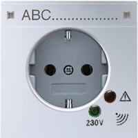 Розетка штепсельная SCHUKO 16А 250V с защитой от перенапряжения алюминий JUNG AL2521KINAUF