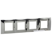 Рамка 4-м Unica Top хром/алюм. SchE MGU66.008.010 Schneider Electric