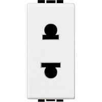 Розетка 1-м СП 1мод. 16А IP20 127/230В 2п евро/американ. стандарт (EU/US) закрыт. контакты бел. Leg BTC N4125 Legrand
