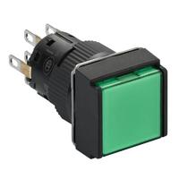 Кнопка квадратная с зел. подсв. d16 24В пост. ток 2CO SchE XB6ECF3B2P Schneider Electric