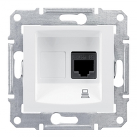 Механизм розетки компьютерной 1-м СП Sedna RJ45 кат.5E STP экранир. прижимн. зажимы бел. SchE SDN4500121 Schneider Electric