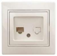 Розетка информационная RJ45, СУ, Plano, сл.кость, 1-303-02 ЭРА (Энергия света) Б0027622