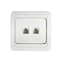 Розетка компьютерная двойная RJ-45 CLASSICO белая 2136 | 4690612018300 IN HOME