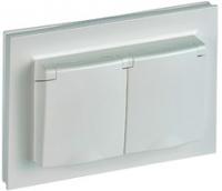 Розетка 2-м СП BRITE РСбш12-3-44-БрЖ 16А в сборе IP44 с крышкой жемчуж. IEK BR-R26-16-44-K36-F (ИЭК)