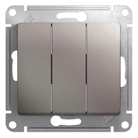 Выключатель 3-кл. СП Glossa 10А IP20 (сх. 3) 10AX механизм платина SchE GSL001231 Schneider Electric