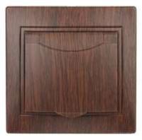 Розетка СП Plano 2P+E Schuko 1-203-10 16А-250В с крышкой IP20 венге Intro Б0030064 ЭРА (Энергия света)