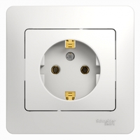 Розетка 1-м СП Glossa 16А IP20 с заземл. в сборе бел. SchE GSL000142 Schneider Electric