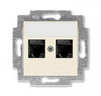 Розетка информационная Levit двойная 2хRJ45 кат. 6 сл. кость ABB 2CHH296118A6017