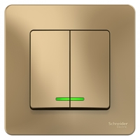 Выключатель 2-кл. СП Blanca 10А IP20 (сх. 5) 250В с подсветкой титан SchE BLNVS010514 Schneider Electric