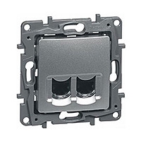 Механизм розетки информ. 1-м СП Etika RJ45 CAT.5e UTP алюм. Leg 672441 Legrand