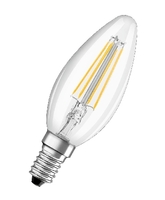 Светодиодная филаментная лампа LED STAR Classic B 5W, прозрачная колба, Е14 LEDSCLB50 5W/827 230V FIL E1410X1RU | 4058075116672 Osram