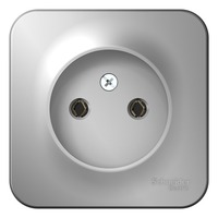 Розетка 1-м ОП Blanca 16А IP20 250В без заземл. защ. шторок алюм. SchE BLNRA000103 Schneider Electric