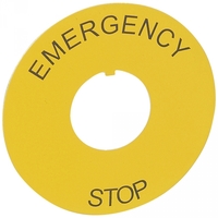 Этикетка круглая 60мм надпись "EMERGENCY STOP" желт. Osmoz Leg 024176 Legrand