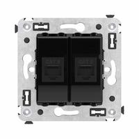 Компьютерная розетка RJ-45 без шторки в стену, кат.6 двойная, "Avanti", "Черный квадрат" | 4402694 DKC (ДКС)
