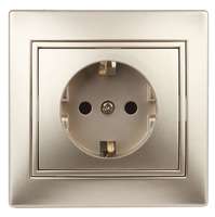 Розетка СП Plano 2P+E Schuko 1-206-04 16А-250В с защ. шторками IP20 шампань Intro Б0030075 ЭРА (Энергия света)