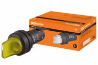 Переключатель на 2 положения с фиксацией SB7-CK2565-220V короткая ручка(LED) d22мм 1з+1р желтый | SQ0746-0063 TDM ELECTRIC