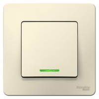Выключатель 1-кл. СП Blanca 6А IP20 (сх. 1) 250В с подсветкой молочн. SchE BLNVS006112 Schneider Electric