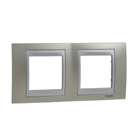 Рамка 2-м Unica Top опал/алюм. SchE MGU66.004.095 Schneider Electric
