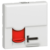 Механизм розетки компьютерной СП 2мод. Mosaic RJ45 кат.6 STP экранир. красн. шторка бел. Leg 076596 Legrand