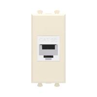 Компьютерная розетка RJ-45 без шторки модульная, кат.5е, "Avanti", "Ванильная дымка", 1 модуль | 4405661 DKC (ДКС)