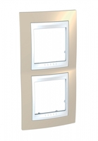 Рамка 2-м Unica Хамелеон верт. песчаный/бел. SchE MGU6.004V.867 Schneider Electric