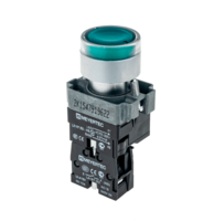 Кнопка с LED подсветкой, зеленая, 220V AC/DC, 1NO, металл MTB2-BW3363 | 54251 ОВЕН