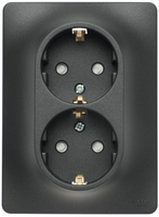 Розетка 2-м Glossa 16А защ. шторки в сборе с заземл. антрацит SchE GSL000726 Schneider Electric