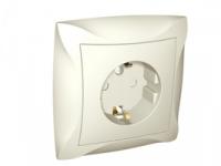 Розетка 1-м СП Дуэт 16А защ. шторки с заземл. беж. SchE WDE000244 Schneider Electric