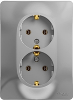 Розетка 2-м СП Glossa 16А IP20 с заземл. в сборе алюм. SchE GSL000324 Schneider Electric