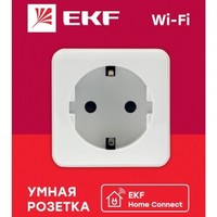 Розетка умная Wi-Fi 1-м 16А IP20 бел. HomeConnect EKF RCS-1-WF