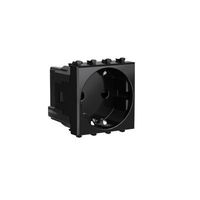 Розетка 1-м 2мод. Avanti "Черный квадрат" 16А IP20 2P+E защ. шторки черн. DKC 4402002 (ДКС)