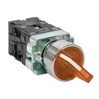 Переключатель BD21 2P c желтой подстветкой 24В NO EKF PROxima - xb2-bk21-y-24