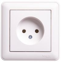 Розетка 1-м СП W59 16А IP20 без заземл. защ. шторок в сборе бел. SchE RS16-153-18 Schneider Electric