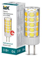 Лампа светодиодная Corn 3Вт капсульная 4000К нейтр. бел. G4 12В керамика IEK LLE-Corn-3-012-40-G4 (ИЭК)