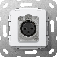 Мех-м с накладкой XLR-разъём с/у пластик белый IP20 Gira System 55 | 566703