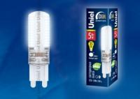 Лампа светодиодная диммируемая LED-JCD-5W/NW/G9/CL/DIM SIZ03TR с силикон. покрытием свет бел. упак. картон Uniel 10712