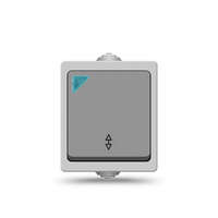 Выключатель Аллегро 1 клавиша проходной с подсветкой IP54 серый Universal 1277