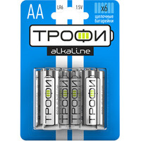 Батарейка щелочная (алкалиновая) LR6-6BL (60/480/19200) (AA) | Б0017607 ТРОФИ