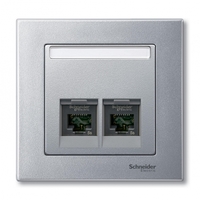 Центральная плата для розетки алюминий - MTN466560 Schneider Electric