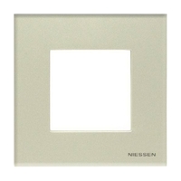 Рамка 1-постовая, 2-модульная, серия Zenit, стекло Жемчужное | 2CLA227100N3501 ABB N2271 CP
