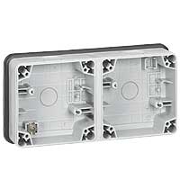 Коробка двухпостовая составная, цвет серый - 090493 Legrand