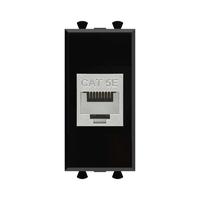 Компьютерная розетка "Черный квадрат" "Avanti" RJ-45 модульная, кат. 5е экранированная 1 мод | 4402761 DKC (ДКС)